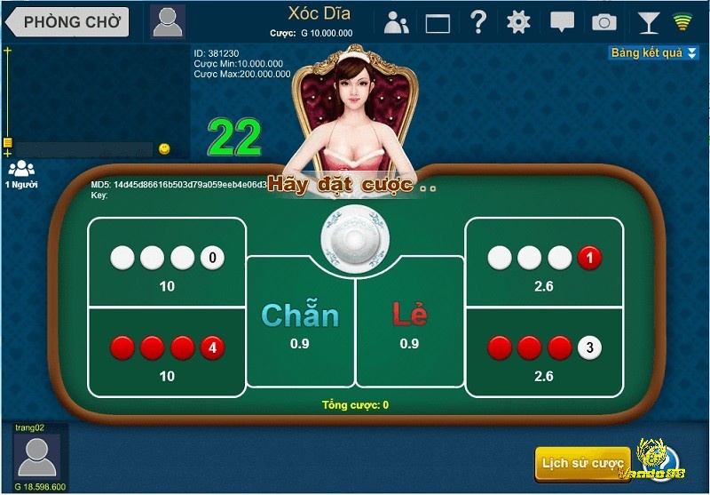 Trong game Xóc Đĩa online có 4 quân vị, mỗi quân có 2 mặt