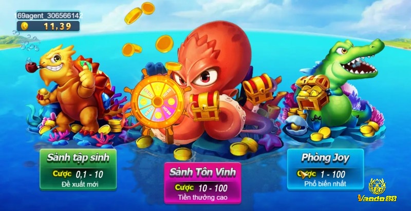 Vua Đánh Cá (Mega Fishing) với 3 phòng cho anh em lựa chọn