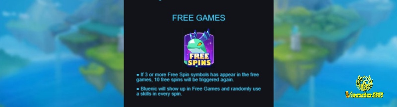 Biểu tượng Scatter đi kèm với dòng chữ Free Spin sẽ kích hoạt quay miễn phí