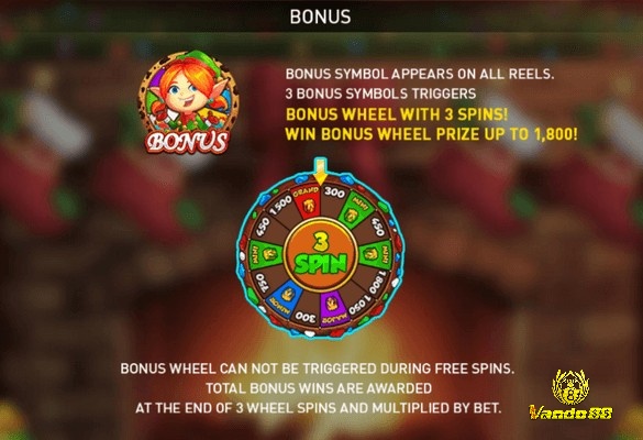 Tính năng Bonus được kích hoạt khi có 3 biểu tượng Bonus xuất hiện