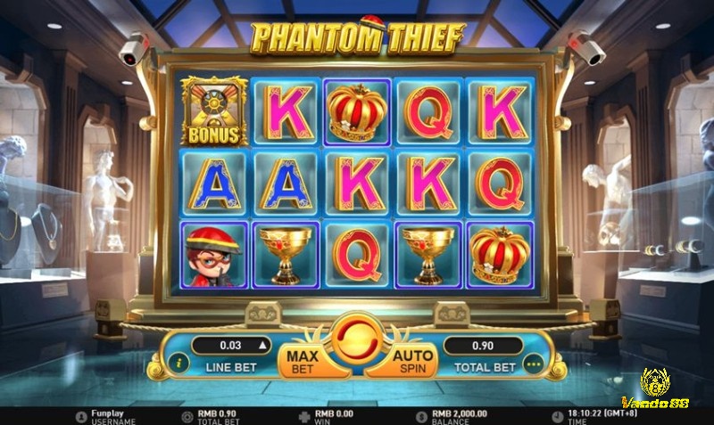 Game slot Phantom Thief Slots là slot 5 cuộn với 30 dòng thanh toán, mang đậm chủ đề trộm cắp